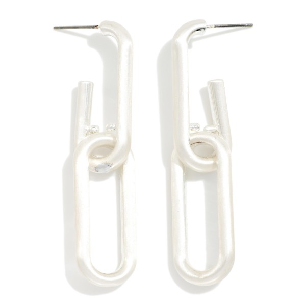 Large Paperclip Chain Link Post Drop Earrings 

- Approximately 2.25" L