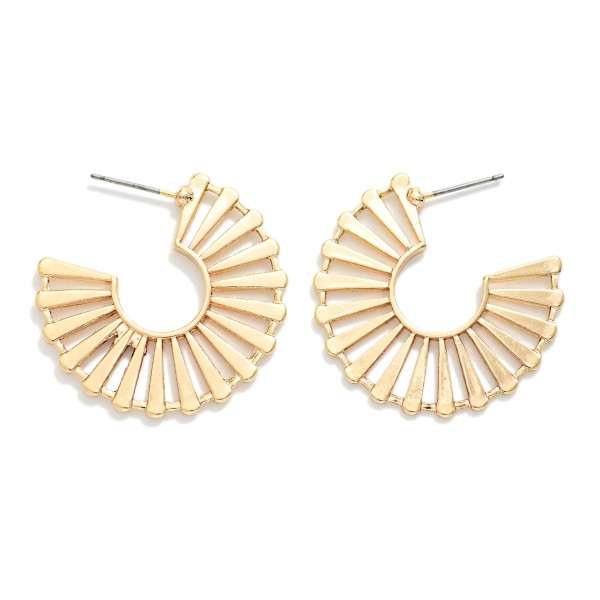 Cut Out Metal Hoop Earrings 

- Approximately 1.25" L