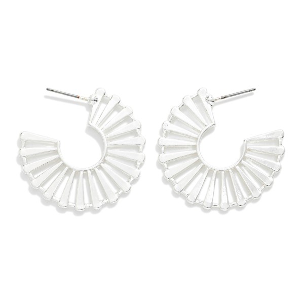 Cut Out Metal Hoop Earrings 

- Approximately 1.25" L