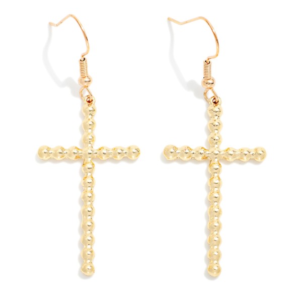 Metal Tone Bubble Cross Drop Earring

- Approximately 2" L 