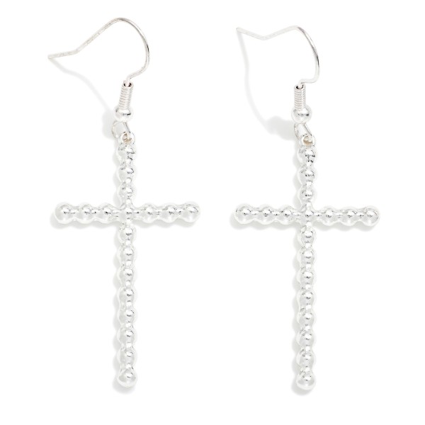 Metal Tone Bubble Cross Drop Earring

- Approximately 2" L 