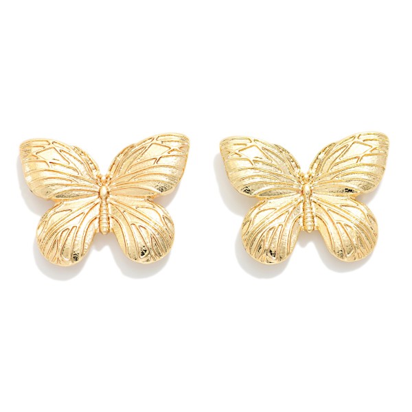 Metal Tone Butterfly Drop Earrings 

- Approximately .75" L 