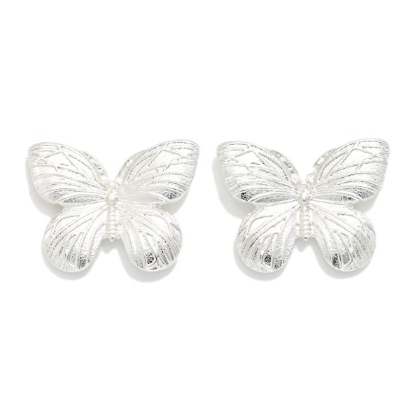 Metal Tone Butterfly Drop Earrings 

- Approximately .75" L 
