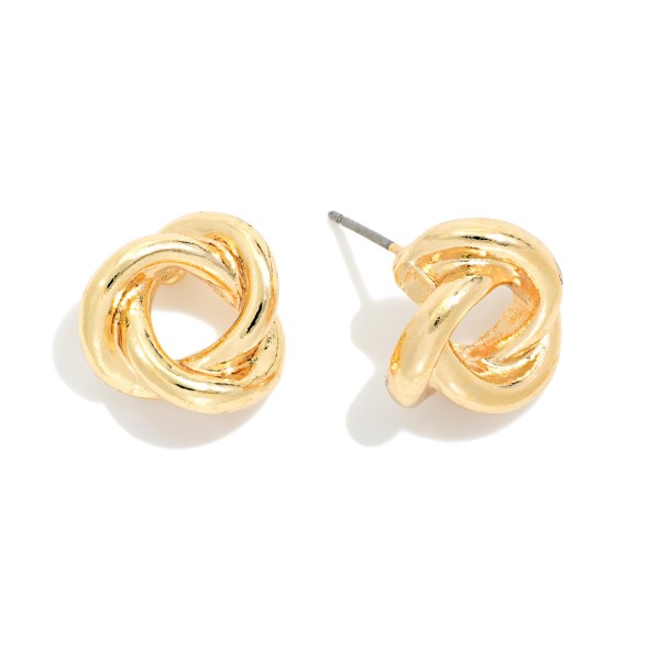 Metal Tone Knot Drop Earrings 

- Approximately .25" D 
