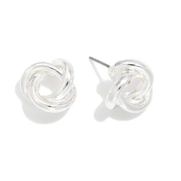 Metal Tone Knot Drop Earrings 

- Approximately .25" D 