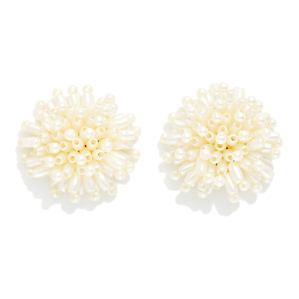 Large Pearl Cluster Post Drop Earrings 

- Approximately 1.25" L