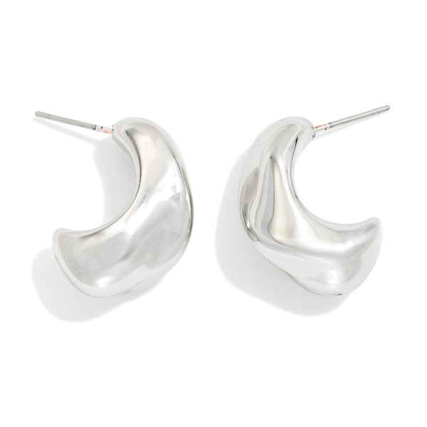 Chunky Abstract Half Hop Post Drop Earrings 

- Approximately .75" L