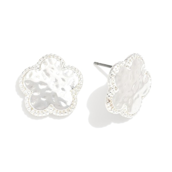 Hammered Metal Flower Stud Earrings

- Approximately .5" L 

