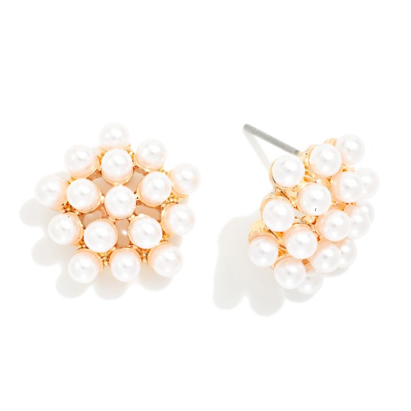 Pearl Cluster Stud Earrings 

- Approximately .5" L