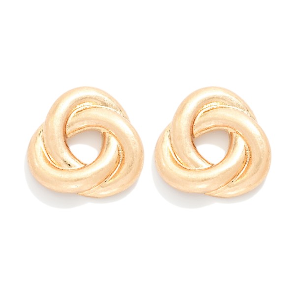 Knotted Metal Post Drop Earrings 

- Approximately 1" L