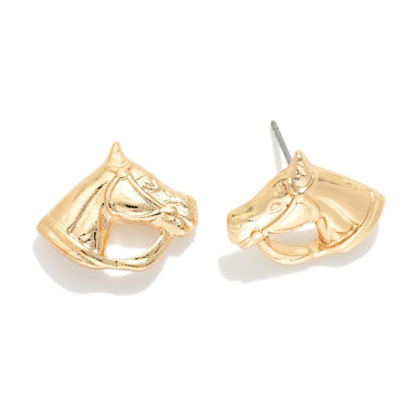 Metal Tone Horse Post Drop Earring 

- Approximately .5" L 