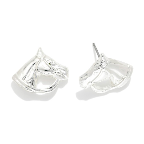 Metal Tone Horse Post Drop Earring 

- Approximately .5" L 