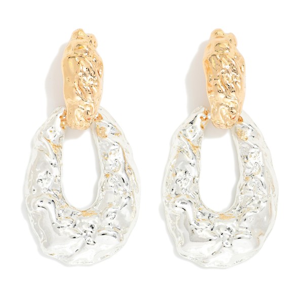 Hammered Metal Teardrop Door Knocker Drop Earring

- Approximately 1.75" L 
