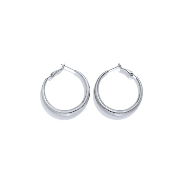 Tapered Metal Hoop Earrings 

- Stainless Steel 
- Approximately 1.25" D