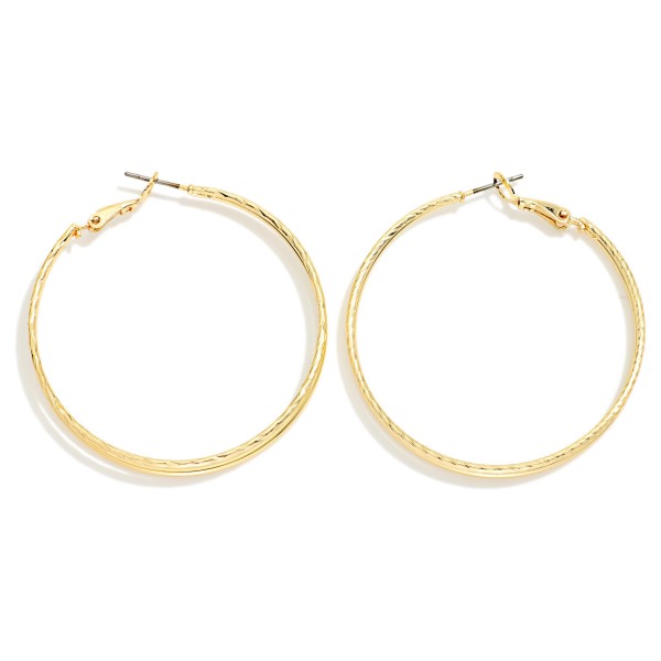 Layered Metal Tone Hoop Earring Drops 

- Approximately 1.75" D