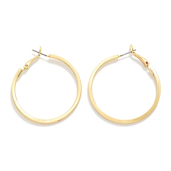 Metal Hoop Drop Earrings 

- Approximately 1.5" L 