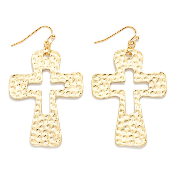 Hollow Hammered Metal Cross 

- Approximately 2.25" L