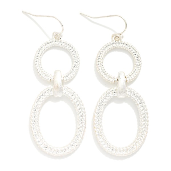 Linked Braided Metal Ovals Drop Earring 

- Approximately 2" L  