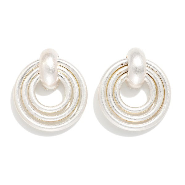 Metal Post Drop Door Knocker Earrings 

- Approximately 1" L 