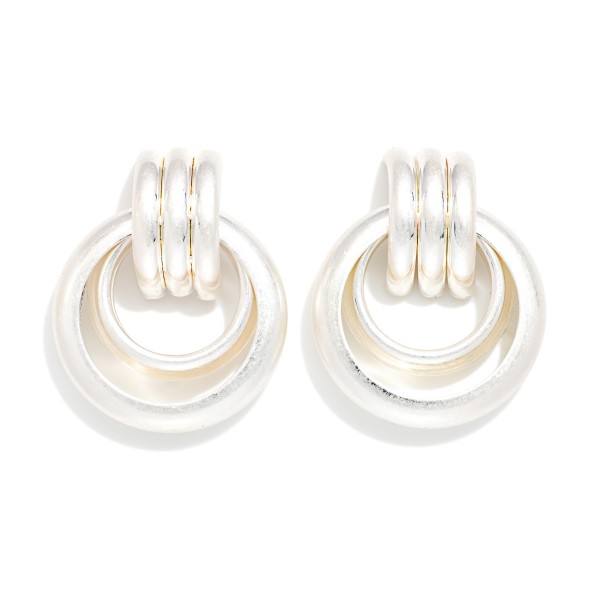 Metal Post Drop Door Knocker Earring 

- Approximately 1.05" L 