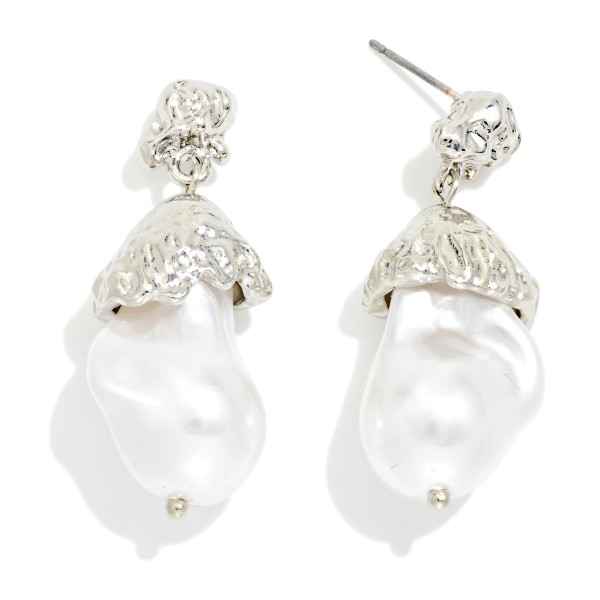 Metal Post Drop & Baroque Pearl Post Drop Earrings

- Approximately 1.5" L 
