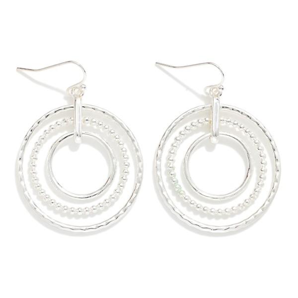 Nesting Metal Hoops Drop Earrings 

- Approximately 2" L