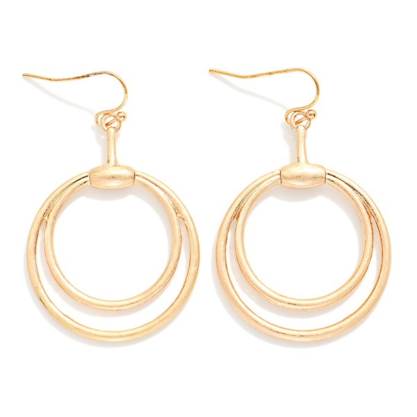 Nesting Metal Tone Hoops Drop Earrings 

- Approximately 2" L