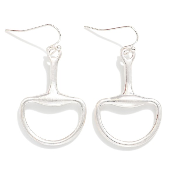 Metal Tone Horsebit Drop Earrings 

- Approximately 1.5" L