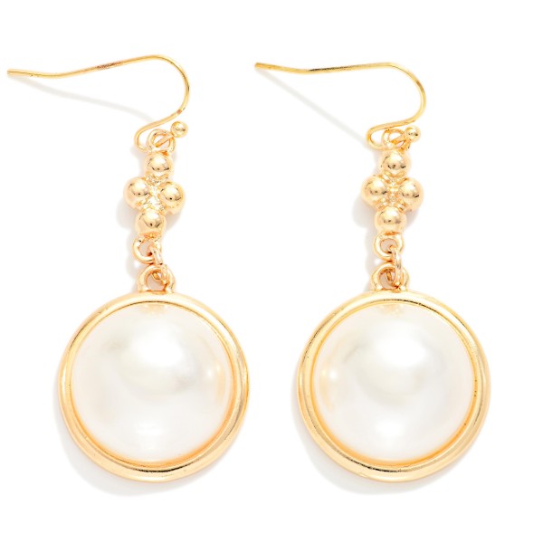 Linked Metal Pearl Drop Earring Featuring Ball Clusters 

- Approximately 1.75" L 