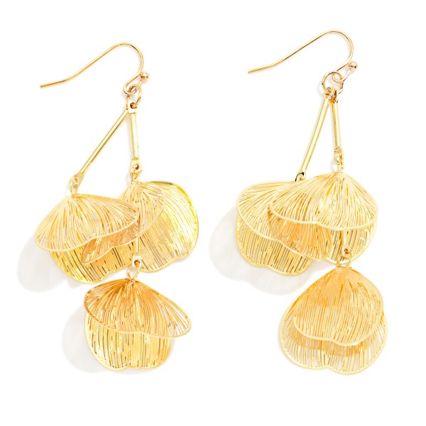 Linked Filigree Petals Chandelier Drop Earrings 

- Approximately 2.5" L 