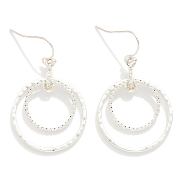 Ribbed & Hammered Metal Nesting Hoops Drop Earrings

- Approximately 1.5" L 