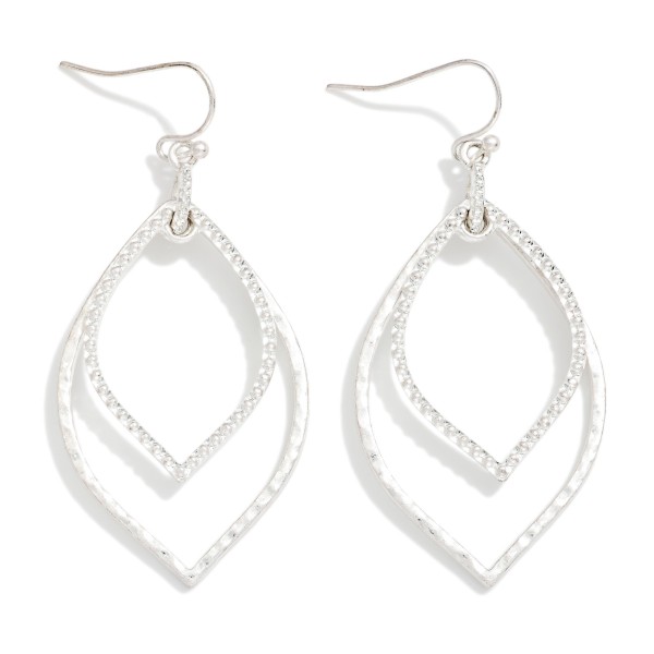 Nesting Metal Tone Navette Shape Drop Earrings 

- Approximately 2" L