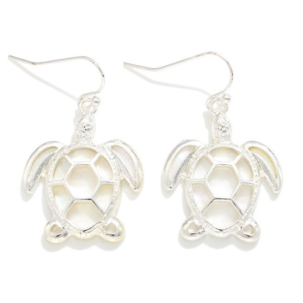 Meta Tone & Acetate Sea Turtle Drop Earrings 

- Approximately 1.25" L