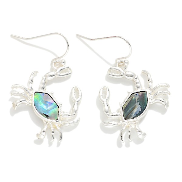 Metal Tone & Shell Crab Drop Earrings 

- Approximately 1.25" L