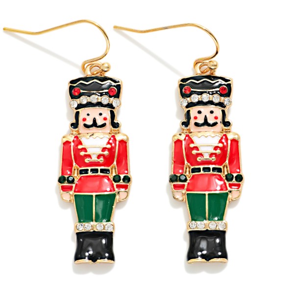 Enamel Nutcracker Drop Earrings 

- Approximately 1.75" L
