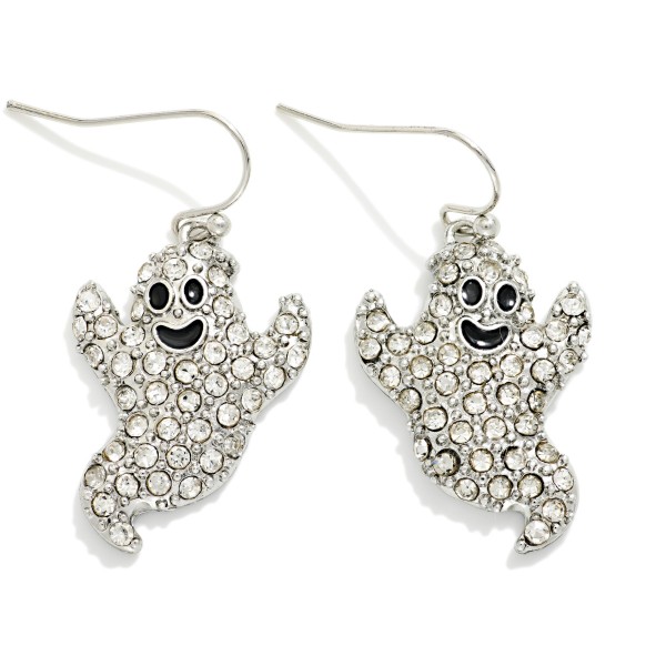Pave Rhinestone Ghost Drop Earrings 

- Approximately 1.25" L