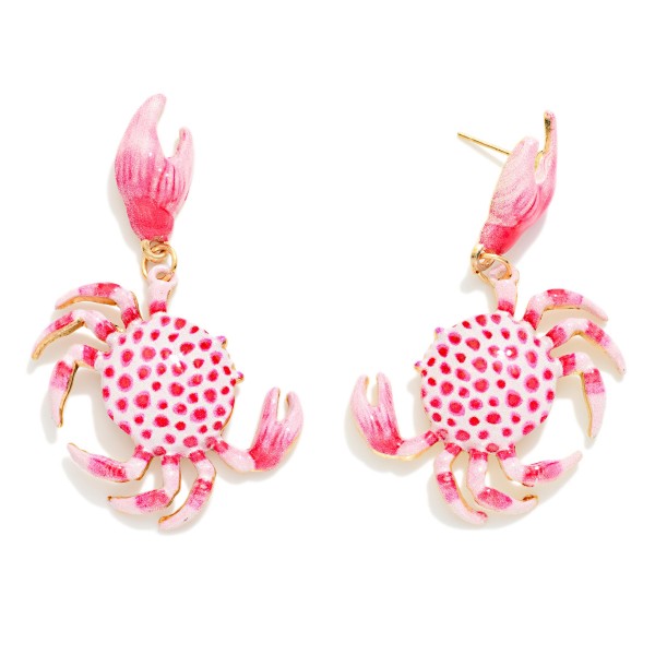 Metal Tone Acetate Crab Drop Earring 

- Approximately 2.5" L 