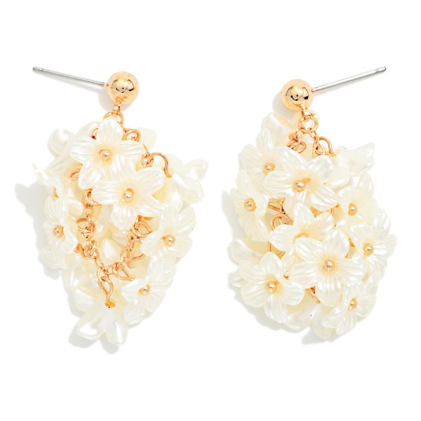Pearl Flower Cluster Drop Earrings 

- Approximately 1.5" L