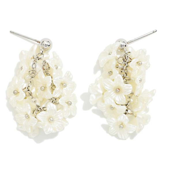 Pearl Flower Cluster Drop Earrings 

- Approximately 1.5" L