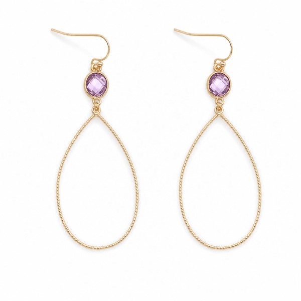 Metal Tone Teardrop & Glass Crystal Drop Earrings 

- Approximately 2.25" L