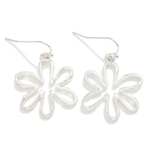 Metal Tone Hollow Flower Drop Earrings

- Approximately 1.25" L