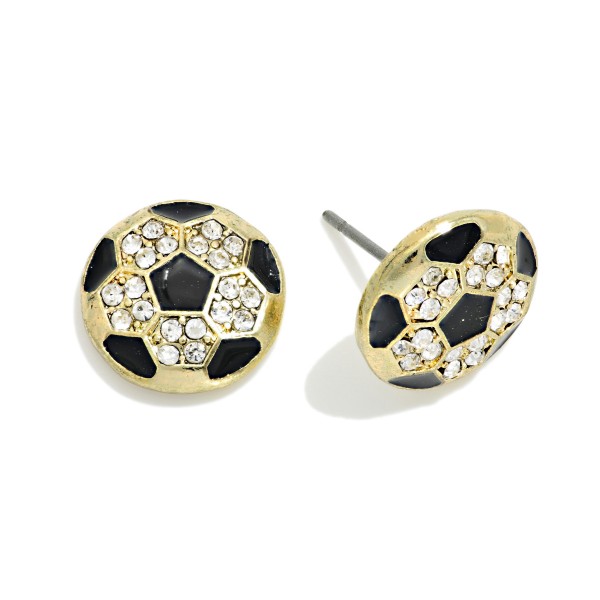 Pave Rhinestone Baseball Stud Earrings

- Approximately .5" L