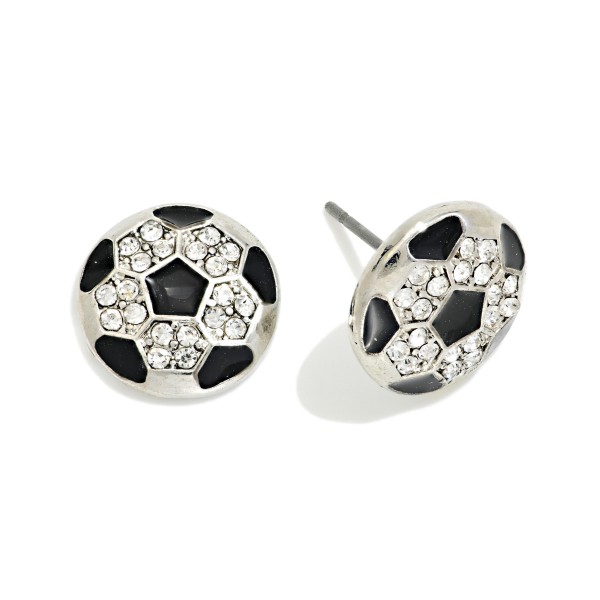 Pave Rhinestone Baseball Stud Earrings

- Approximately .5" L