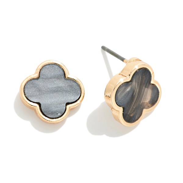 Pearlescent Clover Stud Earrings 

- Approximately .5" L
