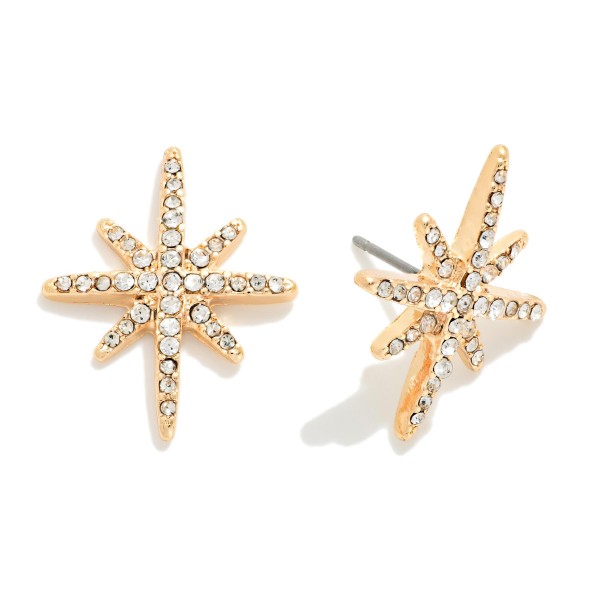 Rhinestone Starburst Stud Earrings 

- Approximately 1" L