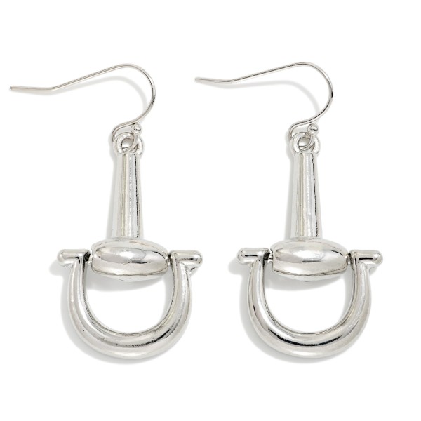Metal Tone Horsebit Drop Earrings 

- Approximately 1.5" L
