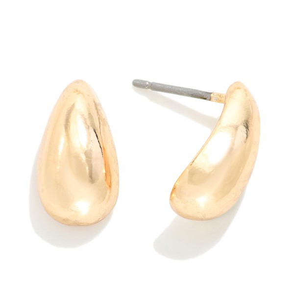 Metal Tone Teardrop Post Drop Earrings 

- Approximately .5" L