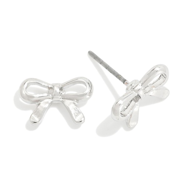 Metal Tone Bow Stud Earrings 

- Approximately .25" L
