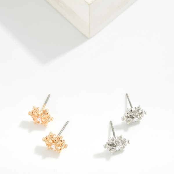 Metal Tone Snowflake Stud Earrings 

- Approximately .25" L