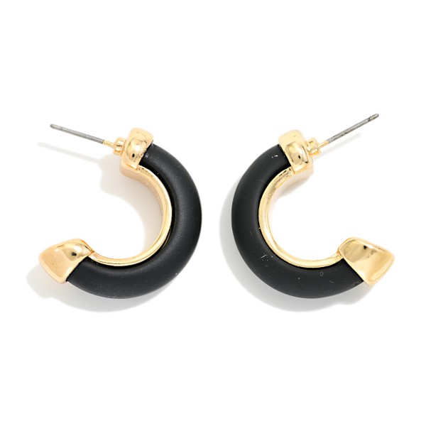 Matte Half Hoop Earrings 

- Approximately 1" L